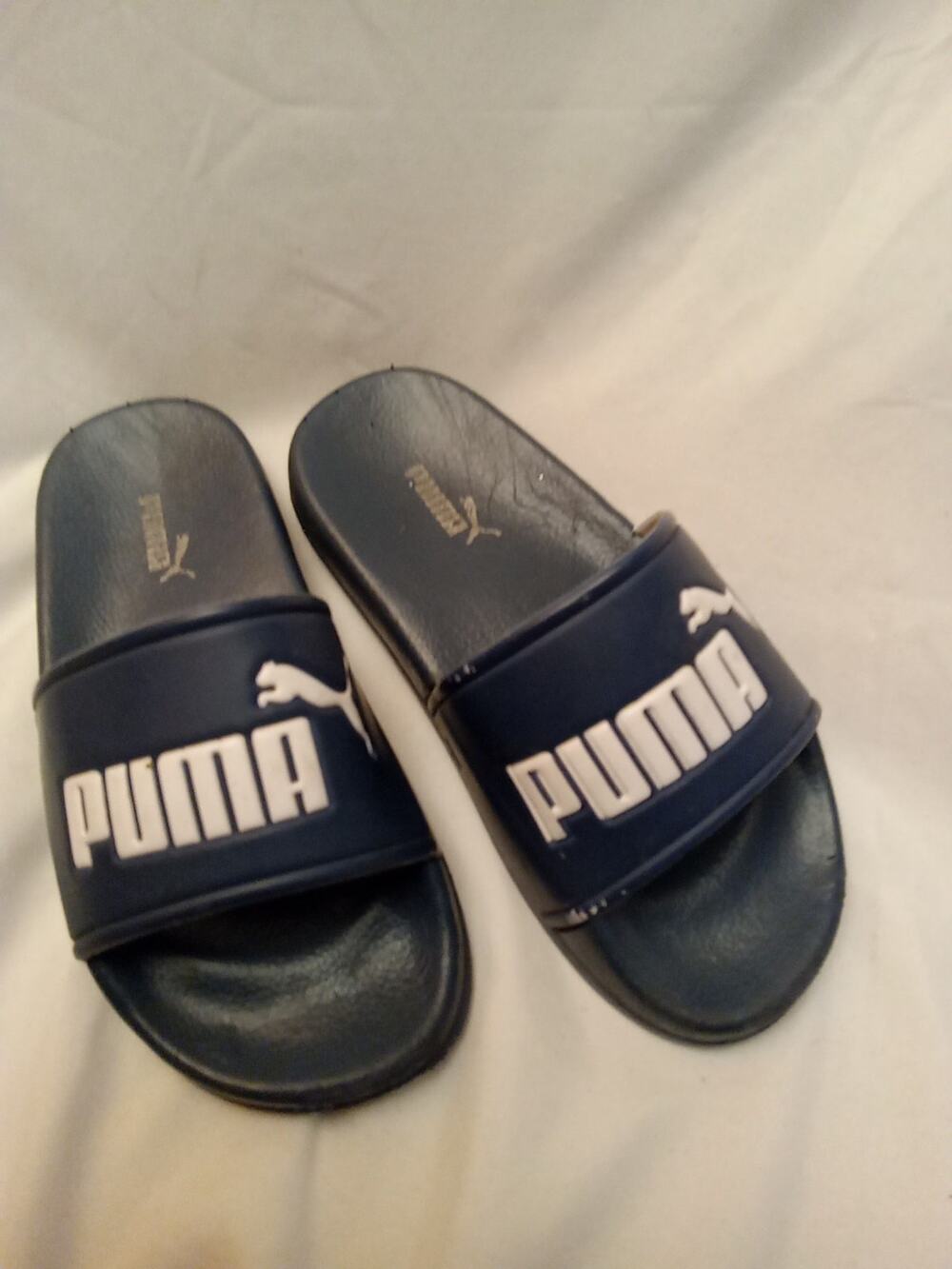 PUMA COOL CAT 2.0 V SPORT Boy's Size 12.5 NAVY SLIP ON SLIDES SANDALS